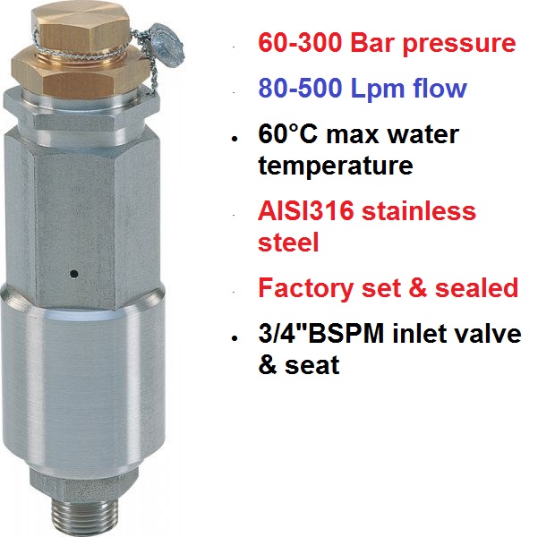 300 Bar 80-500 LPM SX3 Safety Relief Valve SX3/300