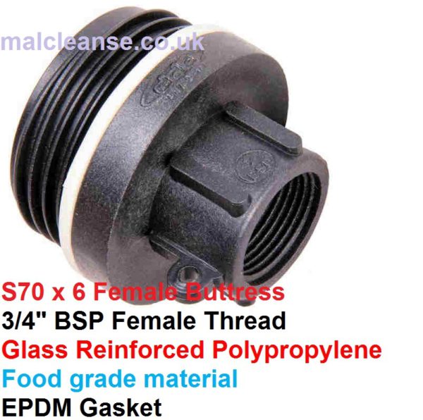 S70 x 3/4" Female Drum Adaptor 505-1088