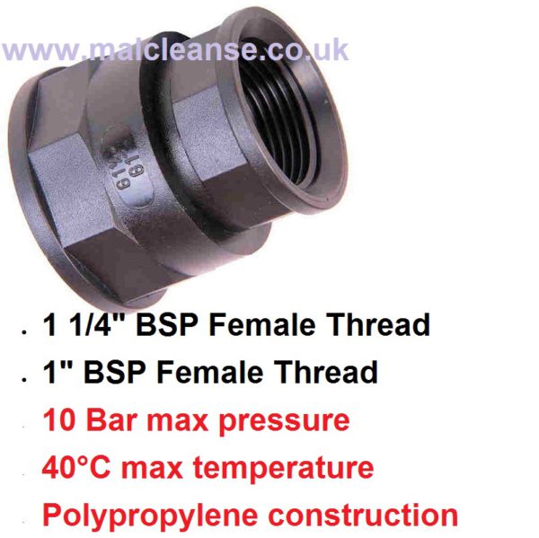 1 1/4" F  x 1" F Socket POLY BSP 8057251