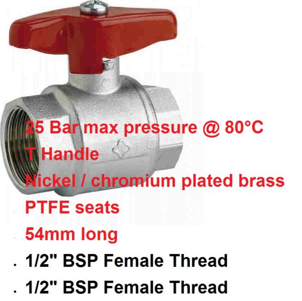 1/2" BSP Female x Female Brass Tap 400-1003