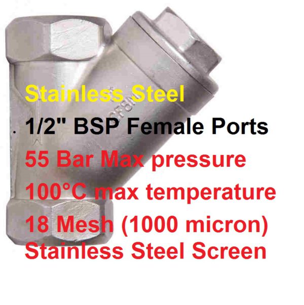 1/2" Stainless Steel Y Filter 23.0049
