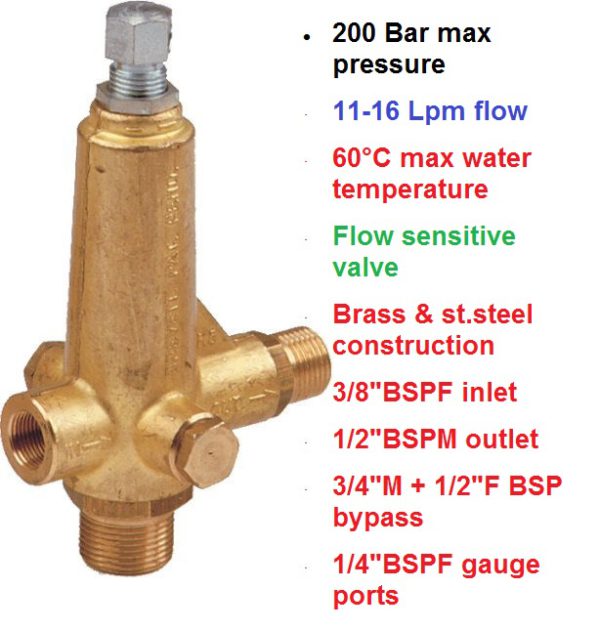 200 Bar 11-16 LPM Flow Sensitive Unloader Valve K5.1