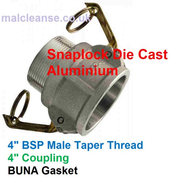 4" Male BSP Aluminium Cam Lever Coupler 4 size B400-A
