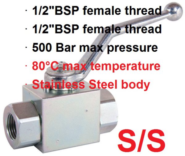 SS 1/2" Female x 1/2" Female BSP Ball Valve BV12FSS